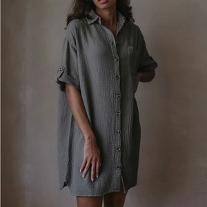 Simple folk button down dress